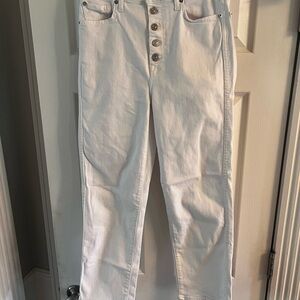 7 For All Mankind White High-Rise Button-Fly Women’s Jeans